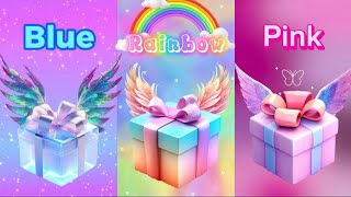 Choose your gift 😍💝💙🌈pink Vs rainbow blue gift box challenge wouldyourather pinkrainbowbluegift [upl. by Phippen]