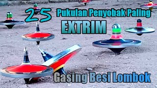 🔴25 pukulan Penyobak paling extrim  Gasing besi lombok  Agil Channel [upl. by Armin]