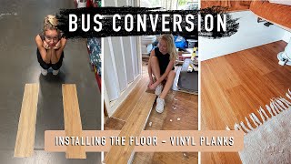 BUS BUILD Floor Installing Vinyl planks Toyota Coaster Conversion [upl. by Whitelaw417]