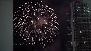 Aerial Elegance Fireworks Over Miami Bay [upl. by Hazeefah28]