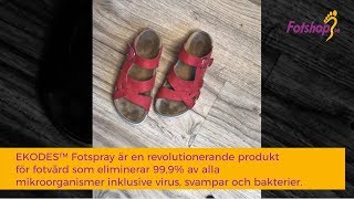 EKODES Fotspray Miljövänlig och kemikaliefri desinfektion Fotshopse [upl. by Nirred]