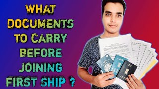 Basic Documents required to carry before joining first Ship  First time joining  Merchant Navy [upl. by Hteazile]