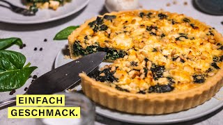 Diese Spinat Quiche mit Schafskäse musst du probieren 🤤 [upl. by Nolasba]