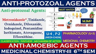 AntiProtozoal amp Antiamoebic  Metronidazole  Medicinal chemistry amp Pharmacology  BPharm 6th sem [upl. by Oilejor]