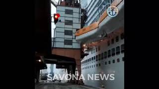 COSTA SMERALDA CRUISE SHIP CRASH IN SAVONA EXCLUSIVE VIDEO [upl. by Edlitam]