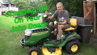 How to change the oil on a John Deere Lawn mower S240 [upl. by Aynas454]