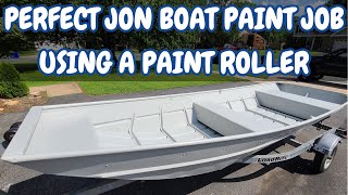 How To Get That Professional Finish With A Paint Roller Jon Boat Painting Project Part 2 Lowe 1436 [upl. by Trebleht996]