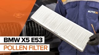 How to change pollen filter on BMW X5 E53 TUTORIAL  AUTODOC [upl. by Aerdnaek860]