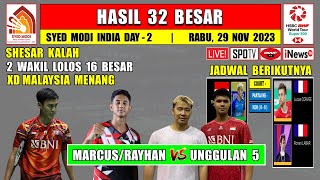 Hasil Syed Modi India 2023 Hari Ini Day 2 R32  SHESAR Kalah  2 MS Malaysia Menang [upl. by Irap]