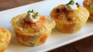 Potato Chorizo Mini Quiches  Chorizo Manchego Potato Quiche Bites  Party Snack [upl. by Acinnej158]