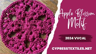 2024 VVCAL  Apple Blossom Motif Free Crochet Hexagon Pattern [upl. by Vinita]