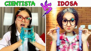 TIPOS DE CRIANÇAS FAZENDO SLIME 5 CIENTISTA VS IDOSA  Luluca [upl. by Charmane]