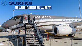 The Aurus Business Jet  Aurus Sukhoi SSJ 100  Dubai AirShow [upl. by Kcirddahc]