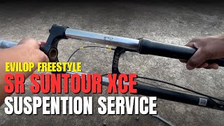 How to service sr suntour XCE fork [upl. by Meehan]