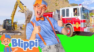 Learning Excavators and Firetrucks  More  Blippi Vehciles Adventure  Educational Videos For Kids [upl. by Annairol463]