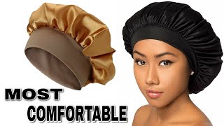 How to make a Satin bonnet  NO ELASTIC BAND  Most comfortable bonnet for sleep [upl. by Zehc]