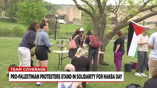 ProPalestinians stand in solidarity at UMass Amherst for Nakba Day [upl. by Nairb24]