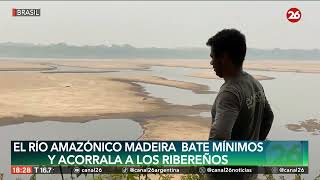 Río amazónico Madeira está más bajo que nunca y acorrala a los ribereños  26Planeta [upl. by Etirugram117]