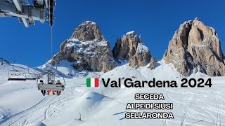 Narty styczeń 2024  Val Gardena i Sella Ronda Skiing in Dolomites [upl. by Annahsal132]