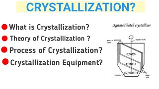 what is Crystallization  crystallizationEquipment  crystallizationprocess crystallization theory [upl. by Minton]