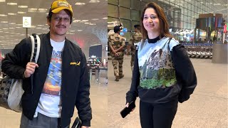 Vijay Varma amp Tamannaah Bhatia Spotted At Airport  Bollywood Chronicle [upl. by Anoved]