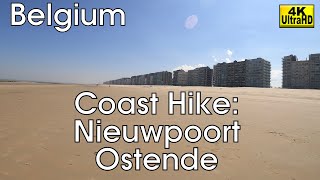 Belgian Coast Hike Nieuwpoort to Ostend Belgium 4K [upl. by Sonstrom490]