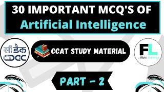 Artificial Intelligence MCQs for CDACCCAT preparation  Part 2  AI Mcq for ccat exam 2023 [upl. by Thorncombe]