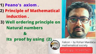 1Real AnalysisPeanos axiomsprinciple of mathematical inductionwell ordering principle on N [upl. by Acceber]