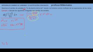 integrales por cambio de variable o sustitución con raíces 4 [upl. by Girhiny462]