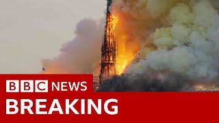 Notre Dame Blaze engulfs medieval icon  BBC News [upl. by Aitnahs]