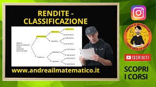 RENDITE  Classificazione  Matematica finanziaria [upl. by Asenab]