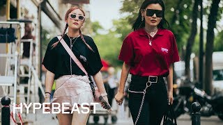 Streetsnaps Paris Fashion Week SpringSummer 2018 [upl. by Oringa]