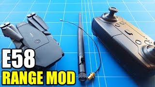 Eachine E58 Drone Range Mod  Step by Step  Antenna Upgrade Works For Any Rc Quadcopter [upl. by Lecia]