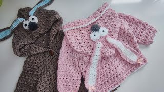 Crochet 80 How to crochet a quot Silly Rabbit quot baby hoodie  Easter bunny  Part 1 [upl. by Barncard]