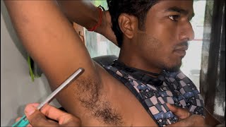 Armpit shave in barbershop [upl. by Kcire]