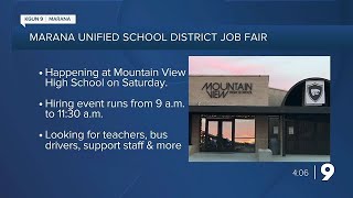 Marana Unified School District to hold job fair [upl. by Rusel]