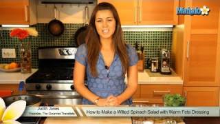 How to Make a Wilted Spinach Salad with Warm Feta Dressing [upl. by Lyall870]