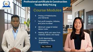 Professional Certificate in Construction Tender BOQ Pricing Sesil Construction Training Academy [upl. by Arodoeht]