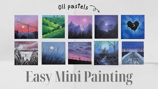 15 Easy Oil Pastel Landscape Painting Tutorials for Beginners Vol 1 [upl. by Thayne]