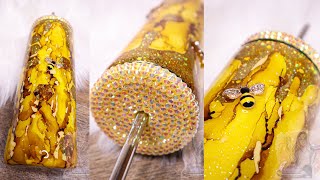 Honeybee Tumbler Tutorial with Rhinestone Lid [upl. by Anilegna]