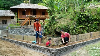 How to build a beautiful fish pond edge with stream stones  Chúc Tòn Bình [upl. by Adamis546]