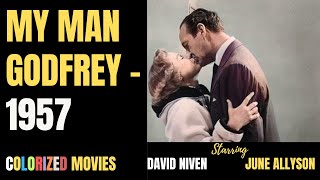 My Man Godfrey 1957  Colorized Movie  Mystery Comedy  June Allyson David Niven  Review [upl. by Leid]