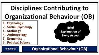 Disciplines Contributing to Organizational BehaviourOBPsychology Sociology Social Psychology etc [upl. by Malloch494]