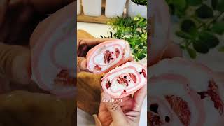 strawberry crepe roll shortvideo olahanstrawberry idejualan [upl. by Hibbs]