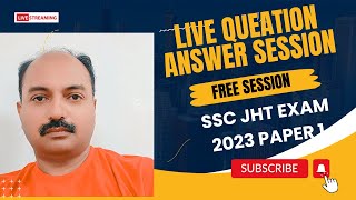 Doubt clearing session SSC JHT EXAM PAPER 2 [upl. by Herv500]