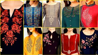 Attractive Embroidered Neck Designing Ideas 2023  Front amp Back Neckline Embroidery Designs [upl. by Weeks]