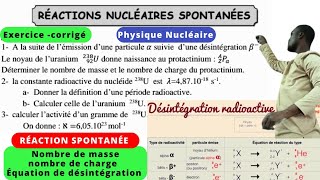 Réaction nucléaire spontanée exocorrigéUraniumProtactinium [upl. by Tigges552]