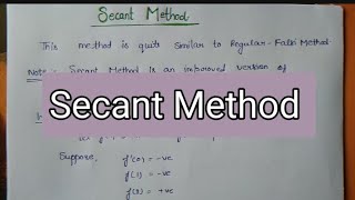 Secant MethodWorking Rule amp Important questions Solution of Equations [upl. by Nomelif]