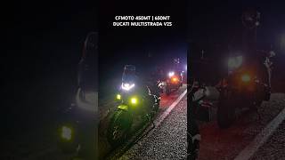 Cfmoto 450MT  Cfmoto 650MT  Ducati Multistrada V2S in the Rain Exhaust Sound [upl. by Wanfried627]