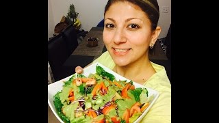 Ensalada con aderezo al cilantro RETO 12 CENAS CRUDIVEGANAS 6ta CENA DE 12 [upl. by Bannister]